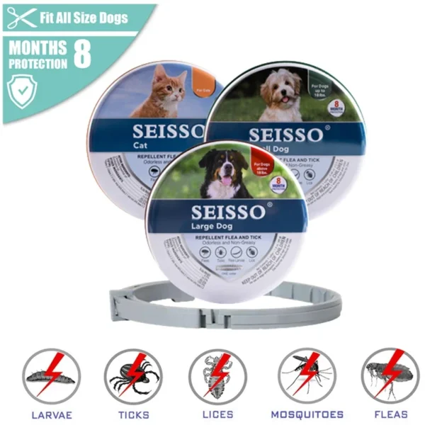 Dog Cat Anti Flea And Tick Collars,Pet 8 Month Protection 1