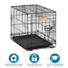 Double Door Metal Dog Crate, 18" with Leak-Proof Pan 5