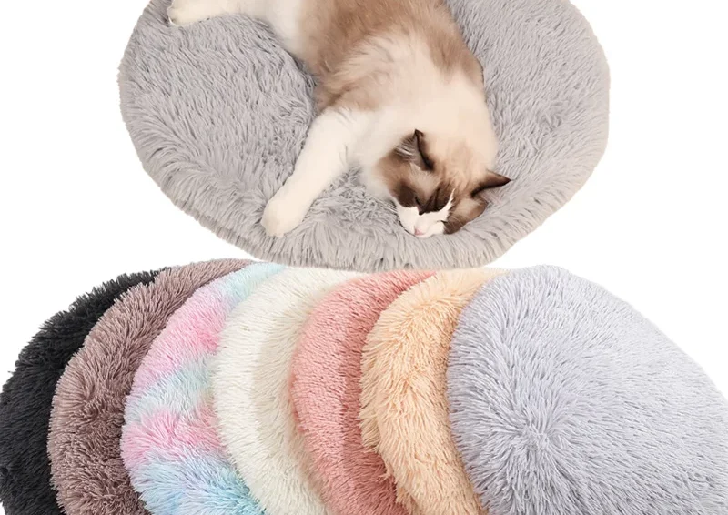 Soft Plush Round Fleece Cat Bed 1