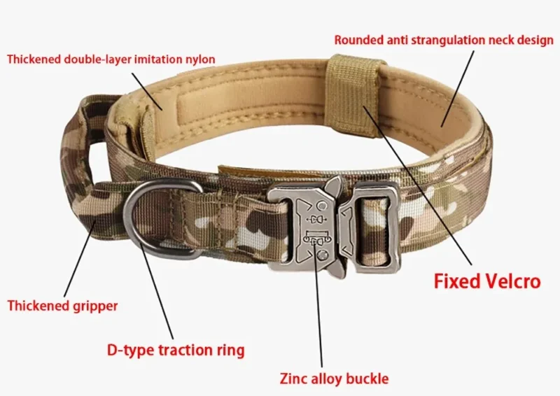 Outdoor Tactical Dog Collar Metal Buckle 2