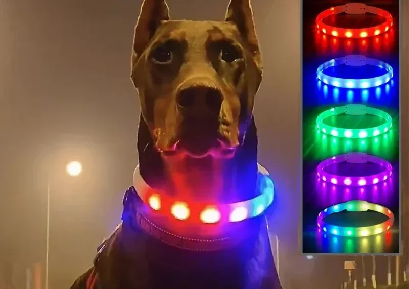 Silicone Led Luminous Dog Collar Usb Rechargeable 1