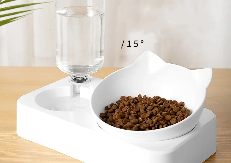 2-in-1 Pet Feeding Bowl Dog Cat Automatic Water Dispenser 1