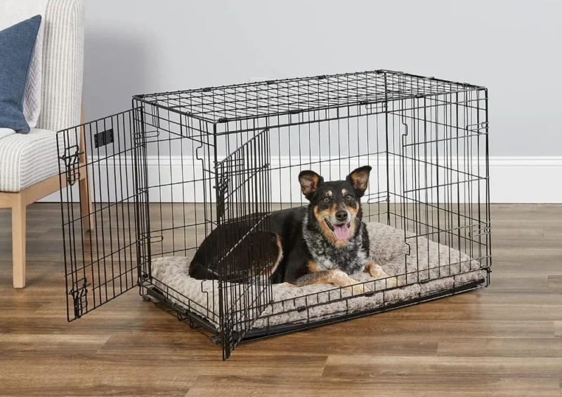 Newly Enhanced Double Door Dog Crate, Leak-Proof Pan 2