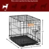 Double Door Metal Dog Crate, 18" with Leak-Proof Pan 3