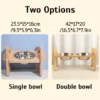 Elevated Dog Cat Bowls Bamboo Tilted Adjustable 6