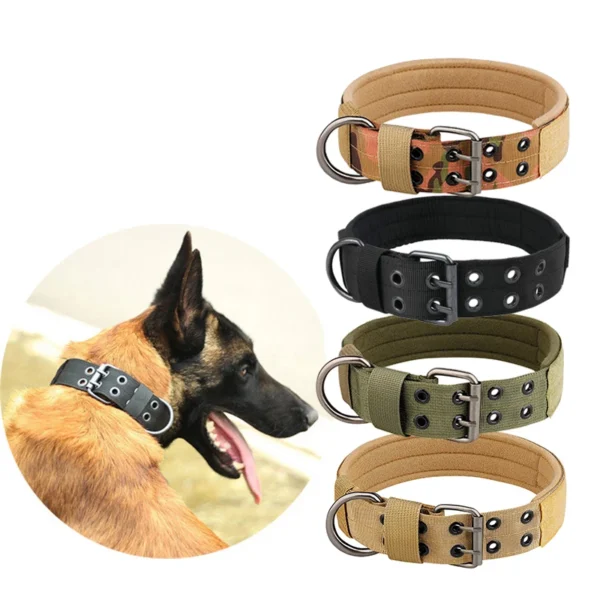 Medium to Large Nylon Tactical Pet Dog Collar - Adjustable and Durable 1